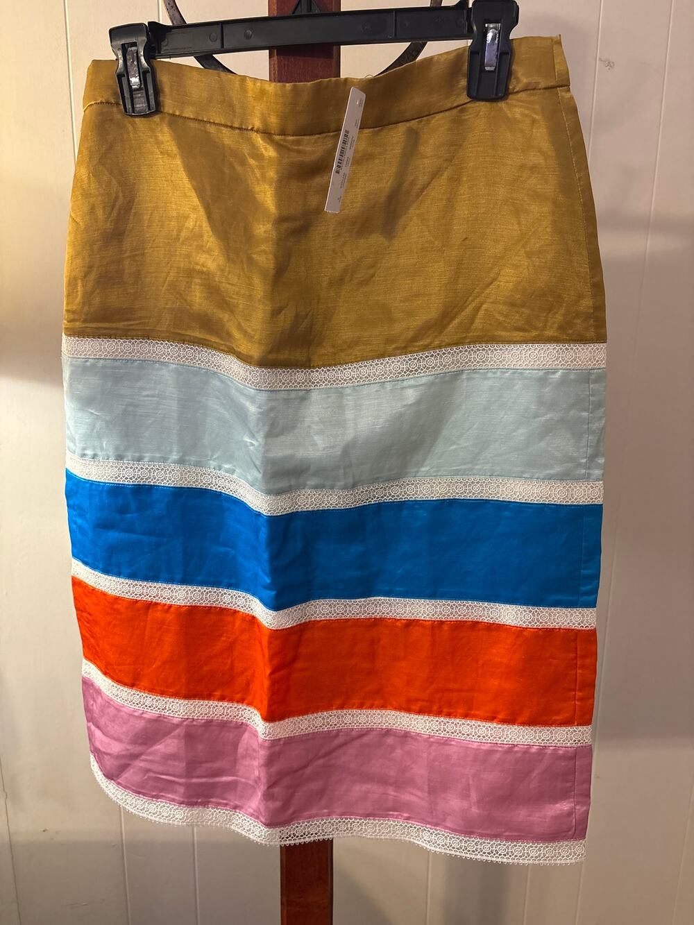 J Crew Linen Ribbon Skirt Size 6 NWT